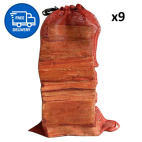 Kiln Dried Firewood Logs Mixed Hardwood Logs Ready To Burn x9 Nets by Laeto Firewood Depot - INCLUDES FREE DELIVERY