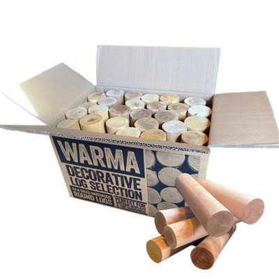 Kiln Dried Hardwood Fine Sawn Full Round Interior Display Decorative Logs 1 x Mini Box