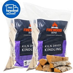 Kiln Dried Kindling Bag Firewood Ready To Burn (x2 Bags) by Laeto Firewood Depot - INCLUDES FREE DELIVERY