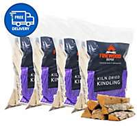 Kiln Dried Kindling Bag Firewood Ready To Burn (x4 Bags) Bag by Laeto Firewood Depot - INCLUDES FREE DELIVERY