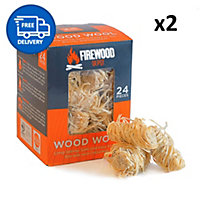Kiln Dried Natural Firelighters Wood Wool Firewood Ready To Burn 48 Pieces by Laeto Firewood Depot - INCLUDES FREE DELIVERY