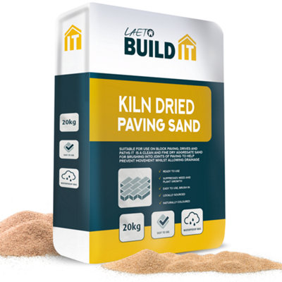Kiln Dried Paving Sand 20kg Weed Inhibitor Paving Grout by Laeto Build It - FREE DELIVERY INCLUDED