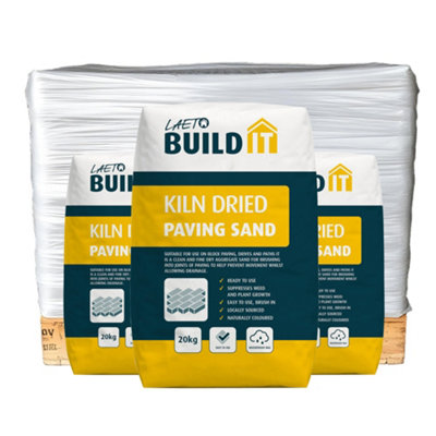 Kiln Dried Paving Sand Half Pallet 35x 20kg Bags Weed Inhibitor Paving Grout by Laeto Build It