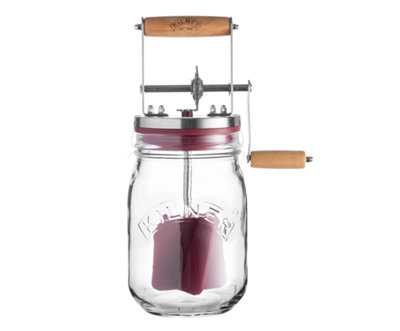 Kilner Butter Churner with Wooden Handle - Clear