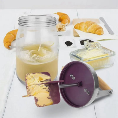 Kilner Butter Churner with Wooden Handle - Clear - 5