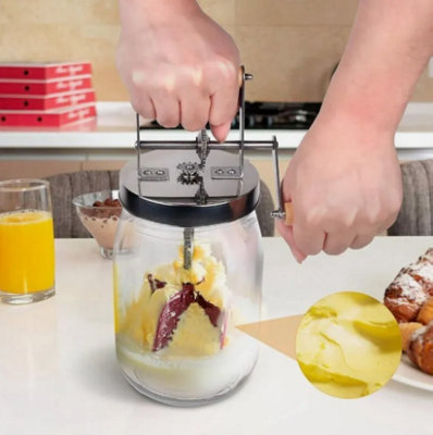 Kilner Butter Churner with Wooden Handle - Clear - 6