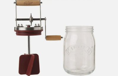 Kilner Butter Churner with Wooden Handle - Clear - 8