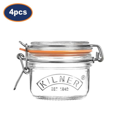 Kilner Glass Storage Jar Clip Top Lid Round 125ml Small Clear Container ...