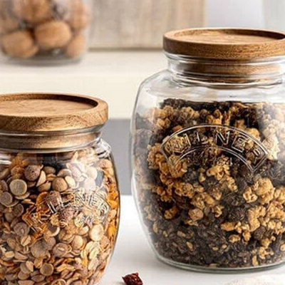 Glass jars with wooden lids hotsell