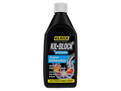 Kilrock KBBATHROOM Kil-Block Bathroom Plughole Unblocker 500ml KILKBBATH