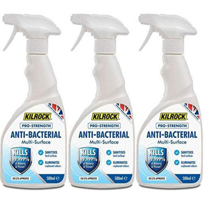 Kilrock Pro-Strength Anti-Bacterial Multi-Surface 500ml Spray (Pack of 3)