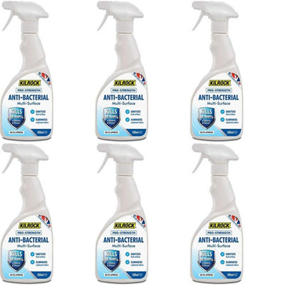 Kilrock Pro-Strength Anti-Bacterial Multi-Surface 500ml Spray (Pack of 6)