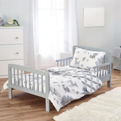 Kinder Valley 7 Piece Toddler Bed Bundle Grey with Spring Mattress