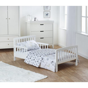 Kinder Valley 7 Piece Toddler Bed Bundle White with Pocket Sprung Mattress - Safari Friends Bedding