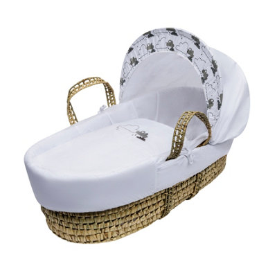 Kinder Valley Baby Clouds Baby Moses Basket With Full Bedding Set, Gift for Newborn Baby's