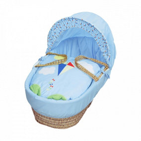 Kinder Valley Blue Kite Baby Moses Basket Bedding Set for Newborn Baby boy