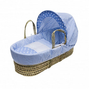 Kinder Valley Blue Spots & Stripes Baby Moses Basket Bedding Set