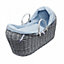 Kinder Valley Blue Waffle Pod Baby Moses Basket Bedding Set for Newborn baby boy