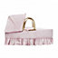 Kinder Valley Broderie Anglaise Pink Palm Moses Basket