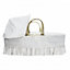 Kinder Valley Broderie Anglaise White Baby Baby Moses Basket Bedding Set for Newborn