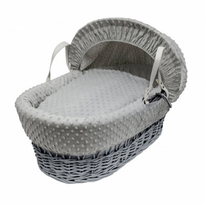 Kinder Valley Grey Dimple Grey Wicker Moses Basket