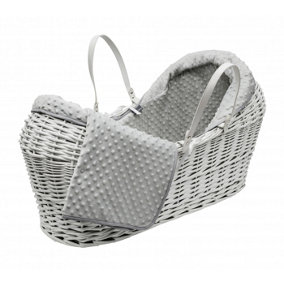 Kinder Valley Grey Dimple Pod Baby Baby Moses Basket Bedding Set for Newborn