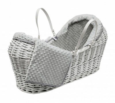 Kinder Valley Grey Dimple Pod Moses Basket Bedding Set