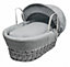 Kinder Valley Grey Waffle Grey Wicker Moses Basket with Rocking Stand Grey