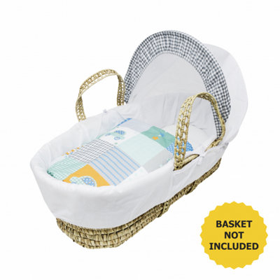 Kinder Valley Patchwork Cars Baby Moses Basket Bedding Set