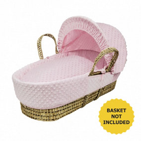 Kinder Valley Pink Dimple Baby Moses Basket Bedding Set