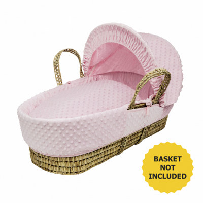 Pink dimple moses shop basket bedding set