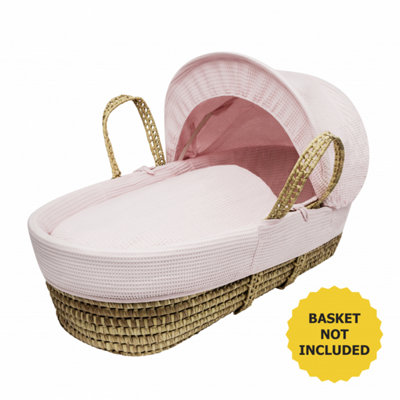 Moses basket bedding set sales pink