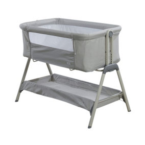 Kinder Valley Snoozie Bedside Crib Antarctica Grey Co Sleeper Baby Bedside bassinet, with Breathable Mesh Panel and Travel Bag