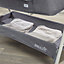 Kinder Valley Snoozie Bedside Crib Storm Grey Co Sleeper Baby Bedside bassinet, with Breathable Mesh Panel and Travel Bag