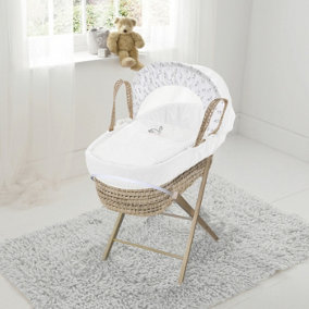 Kinder Valley Swan Palm Moses Basket with Folding Stand Natural