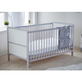Kinder Valley Sydney Cot Bed Grey Wooden Baby Cot Kids Bedroom Furniture