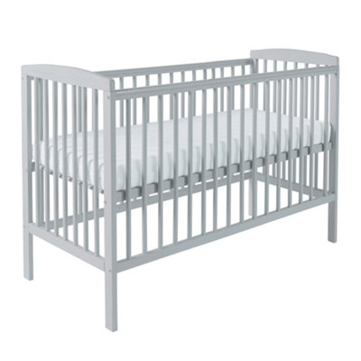 Kinder Valley Sydney Cot Grey Solid Pine Childrens Cot Traditional Kids Bedroom Furniture DIY at B Q