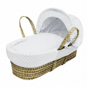 Kinder Valley White Dimple Baby Moses Basket Bedding Set for Newborn Baby
