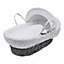 Kinder Valley White Honeycomb Grey Wicker Moses Basket