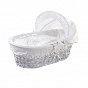 Kinder Valley White Teddy Wash Day White Wicker Moses Basket