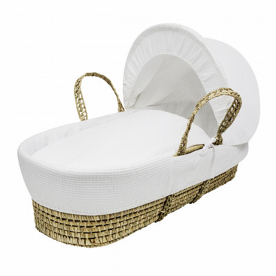 Kinder Valley White Waffle Palm Moses Basket