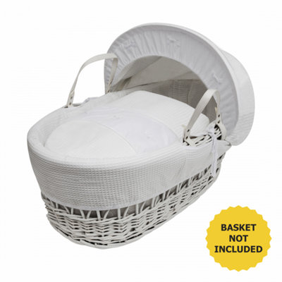 Kinder Valley White Waffle with Bows Moses Basket Bedding Set DIY at B&Q