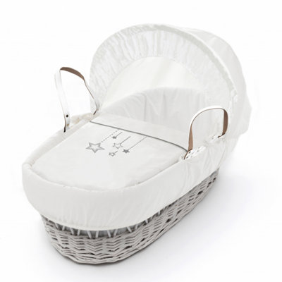 Kinder Valley White Wish Upon A Star White Wicker Moses Basket