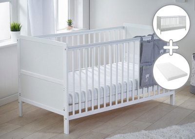 Kinder Valley Wooden Cot bed White with Kinder Flow Mattress Kids