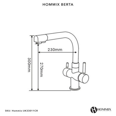 Kinetico K10 Direct Flow Reverse Osmosis System With Hommix Berta Chrome 3-Way Tap