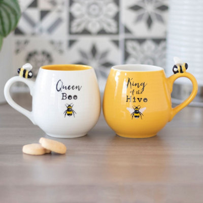King and Queen Bee Ceramic Mug Set