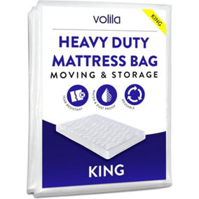 King Mattress Bag Waterproof Cover for Storage to Protect Your Bed from Pest Damage 240 x 200 x 30cm (92.5gsm)