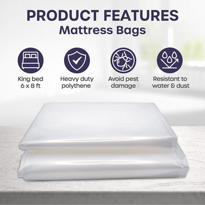 King Mattress Bag Waterproof Cover for Storage to Protect Your Bed from Pest Damage 240 x 200 x 30cm (92.5gsm) - 3