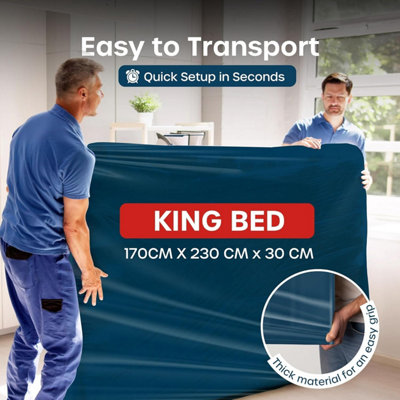 Uboxes Coprimaterasso Queen Size (2 Pezzi) 154,9x38,1x228,6 Cm - Sacchetti Trasparenti Heavy Duty Per Trasloco E Protezione