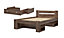 King Size Bed Frame Euro Storage Drawers Shelves Wood Slats Dark Oak Effect Nepo